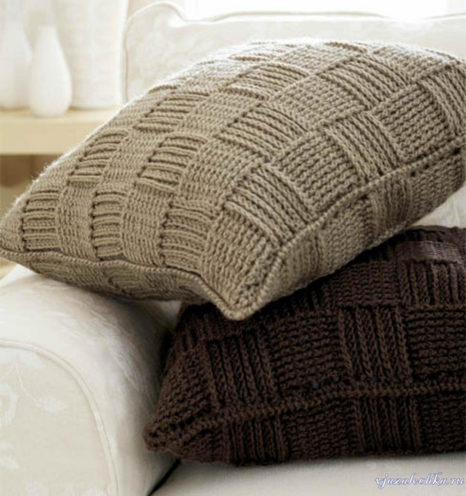 Вязаные чехлы на подушки