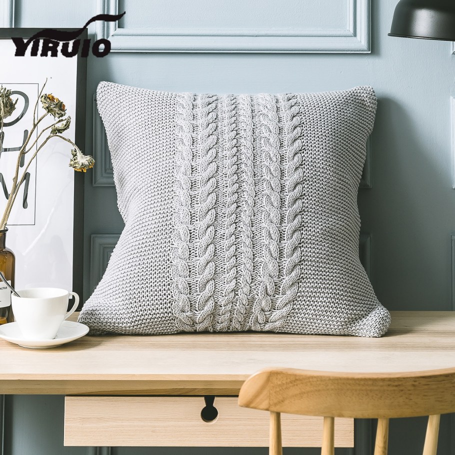 Вязаные наволочки на подушки спицами