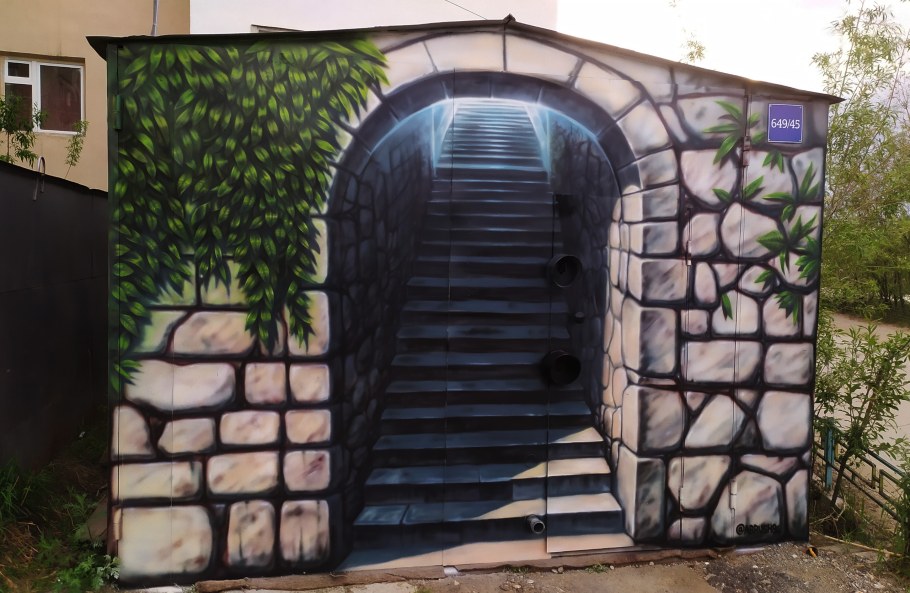 Аэрография на ворота гаража