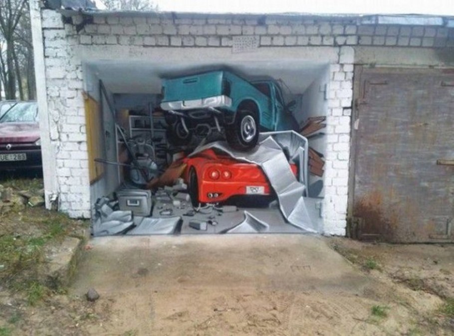 Рисунки на гаражных воротах прикольные