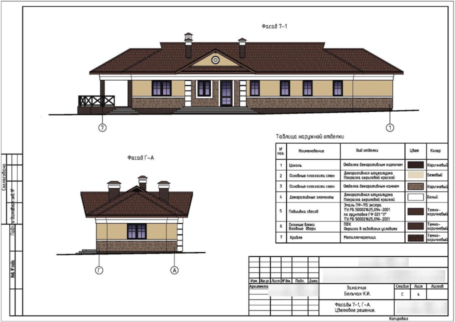 Проект одноэтажного жилого дома