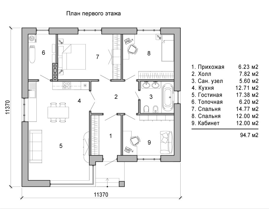 Проект дома DG-929704-1-3