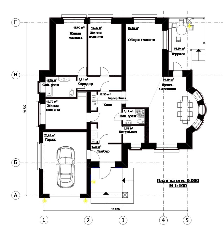Одноэтажный дом 160м2 планировка с 4 спальнями