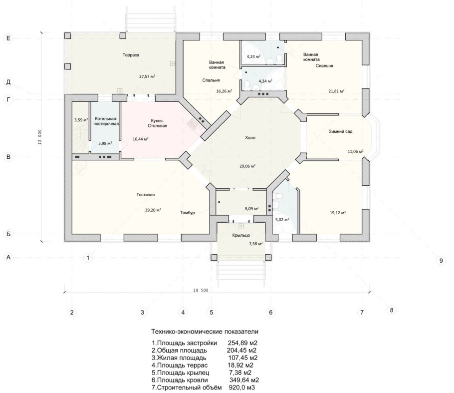 Проекты домов одноэтажных с двумя эркерами