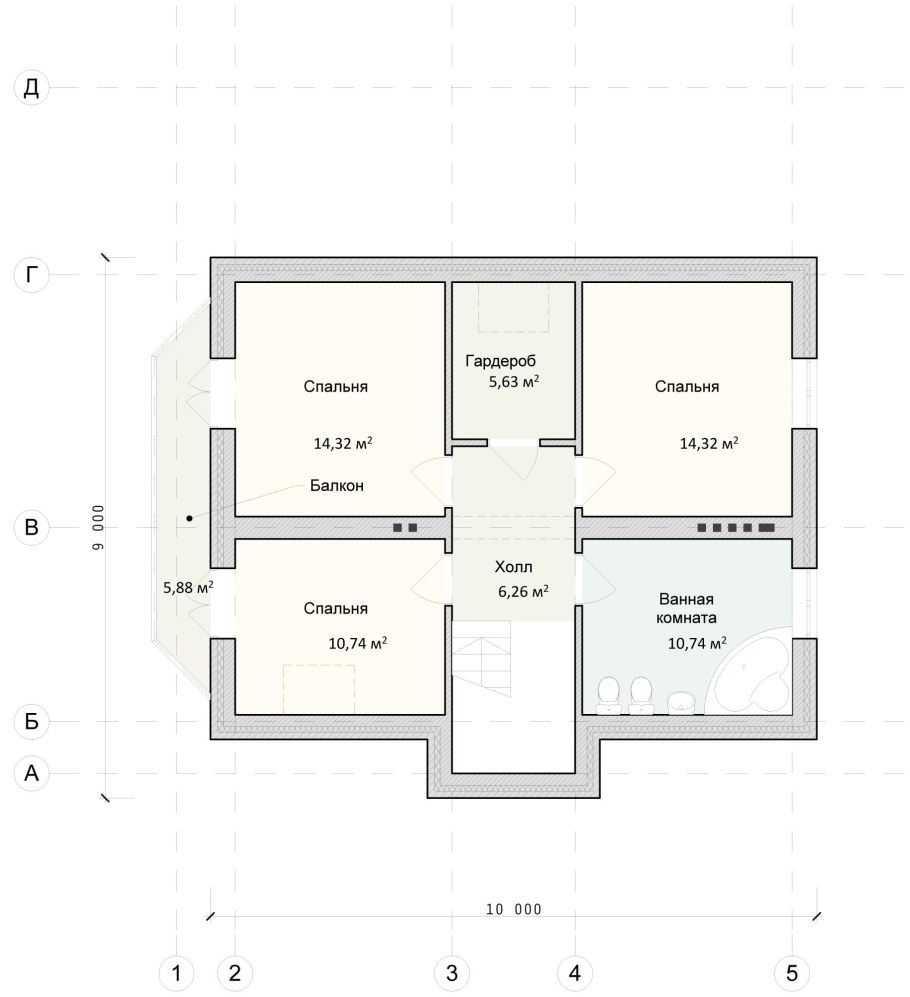 Чертеж одноэтажного дома небольшого