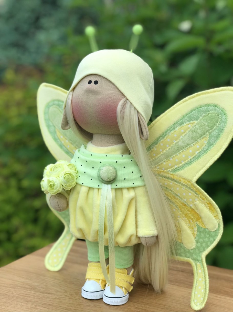 Текстильная кукла бабочка