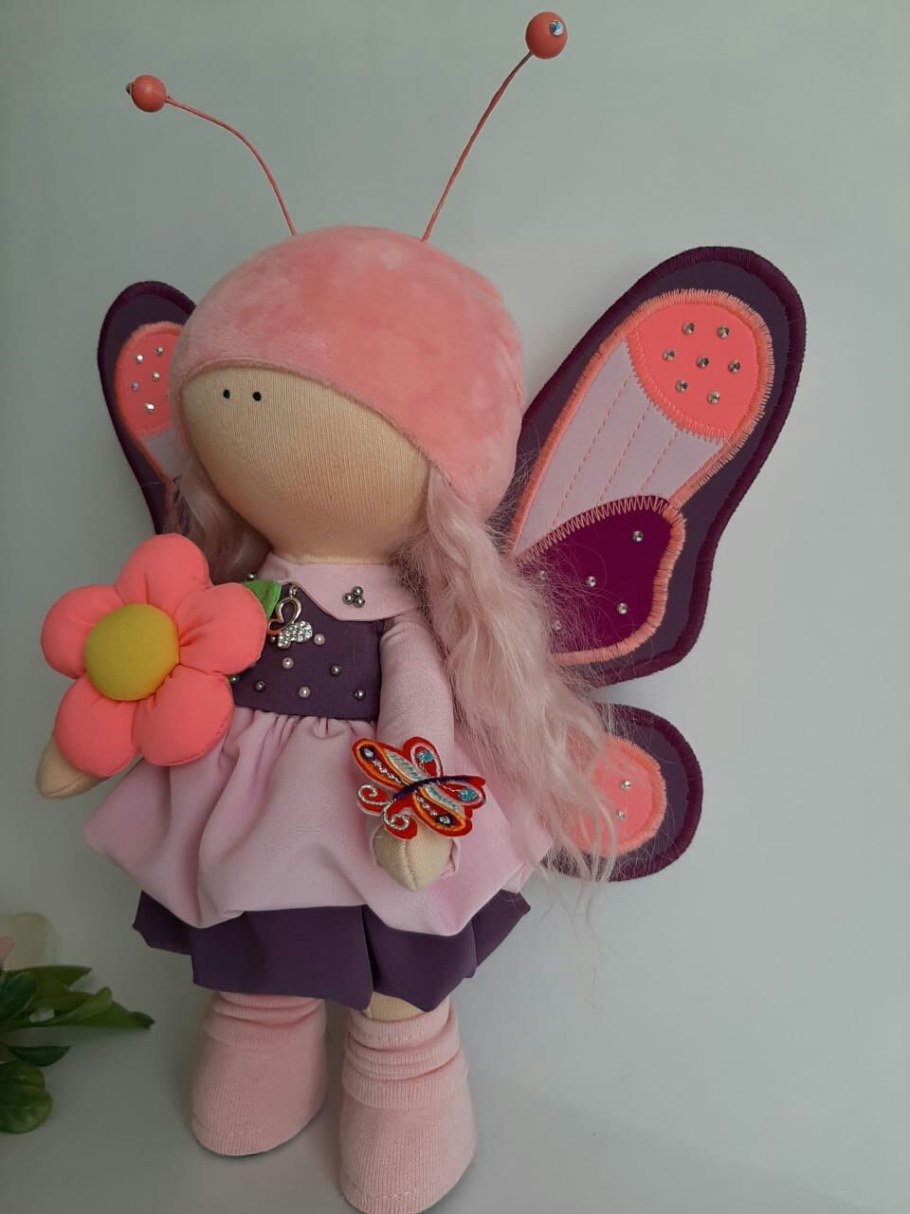 Текстильная кукла бабочка
