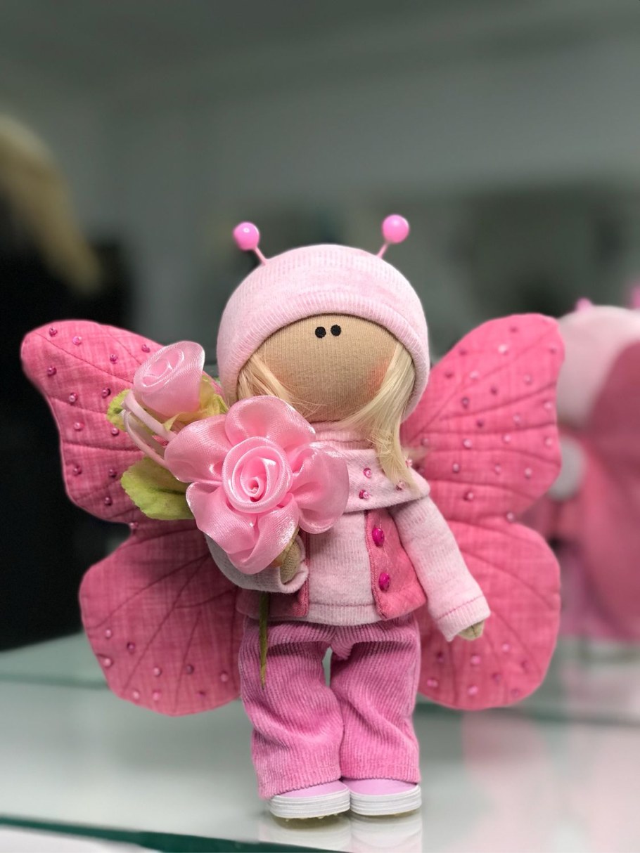 Интерьерная текстильная кукла мотылек