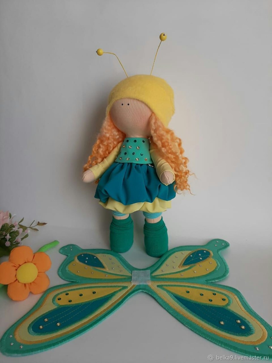 Текстильная кукла бабочка