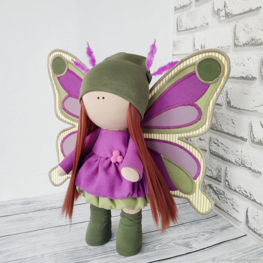 Текстильная кукла бабочка