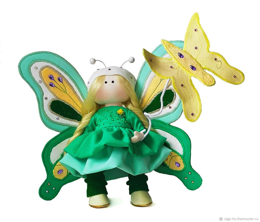 Текстильная кукла бабочка