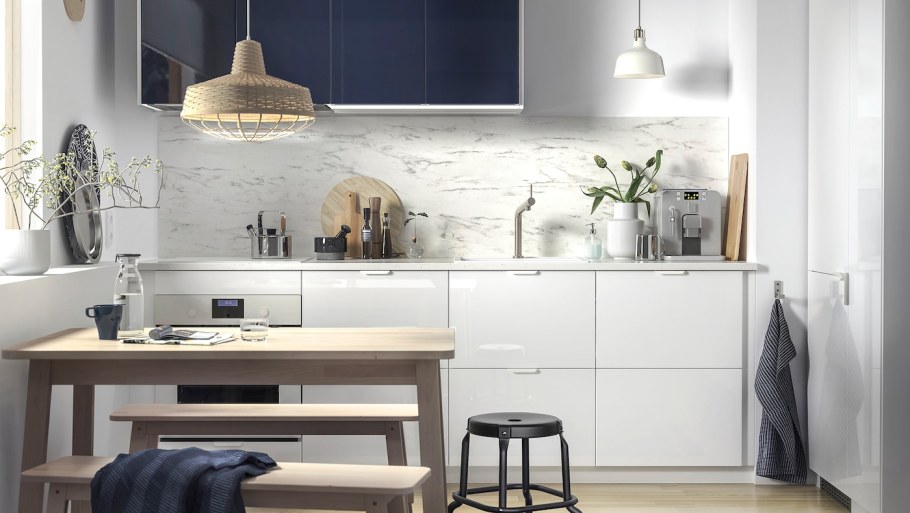 Кухня икеа Акстад синяя