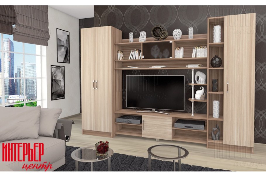 Стенка марта 18 венге/белёный дуб