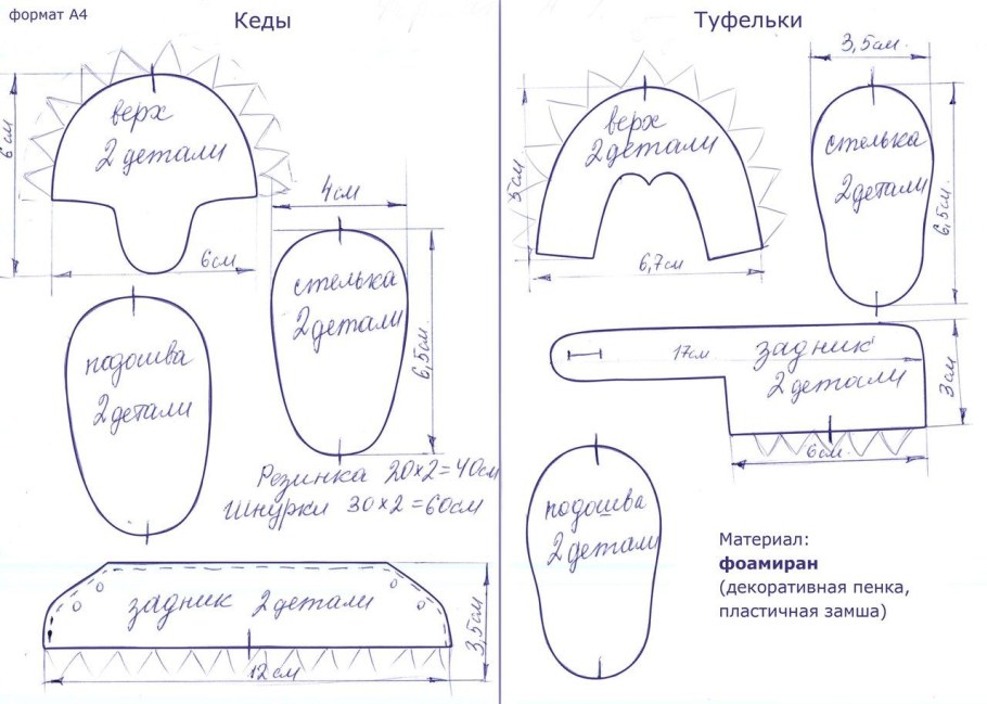 Одежда для куклы большеножки выкройки