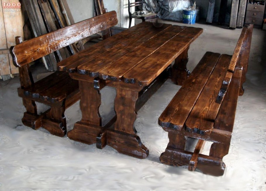 Угловая скамейка для бани