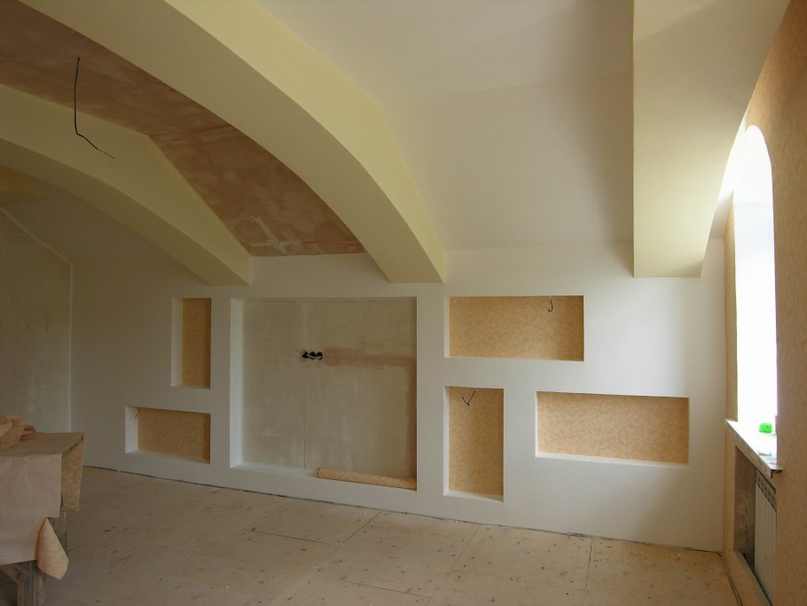 Отделка гипсокартоном в каркасном доме