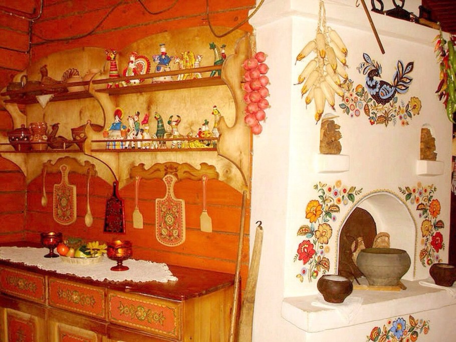 Роспись в русском стиле в интерьере