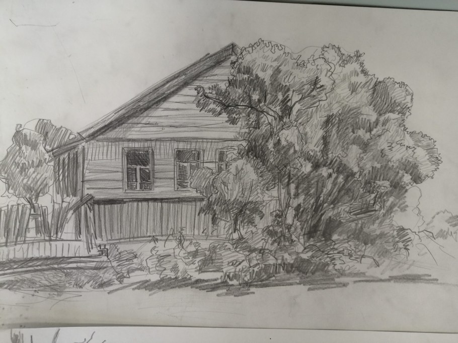 Зарисовки деревянных домов