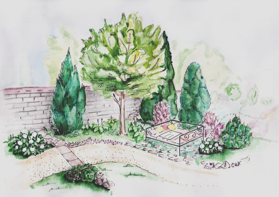 Перголы ландшафт скетч