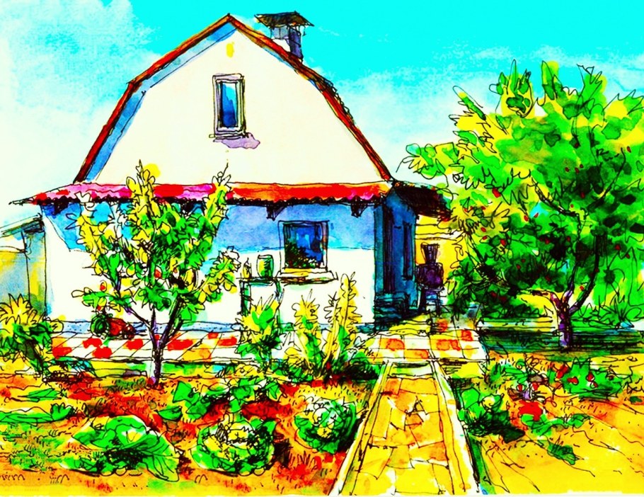 Дачный домик рисунок