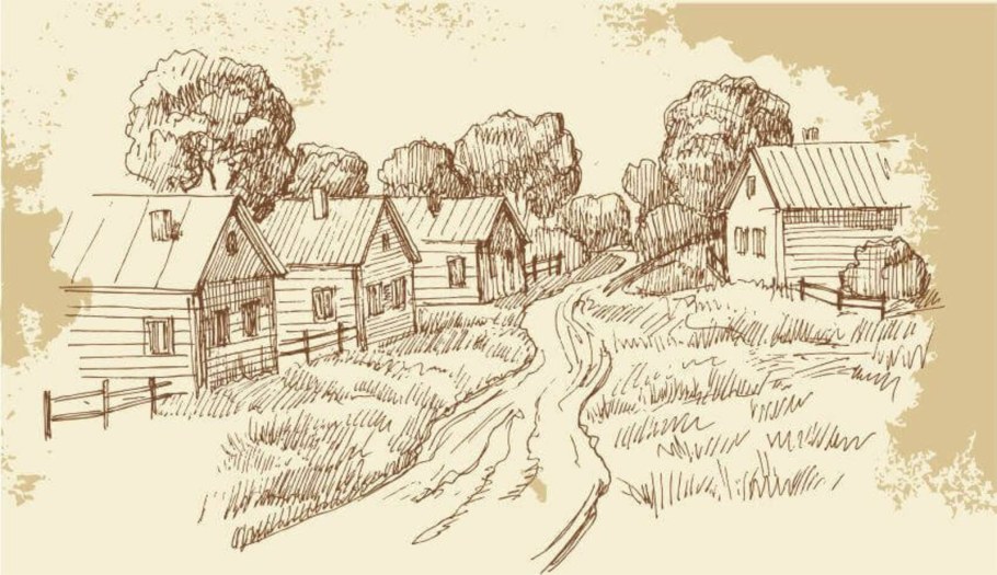 Приусадебный участок карандашом