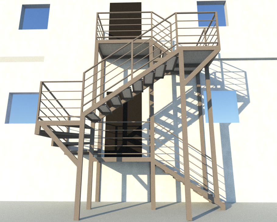 Наружная металлическая лестница