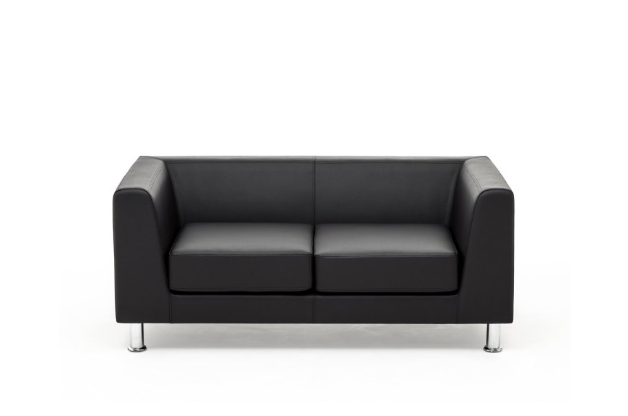 Диван офисный премьер черный 196х100х92