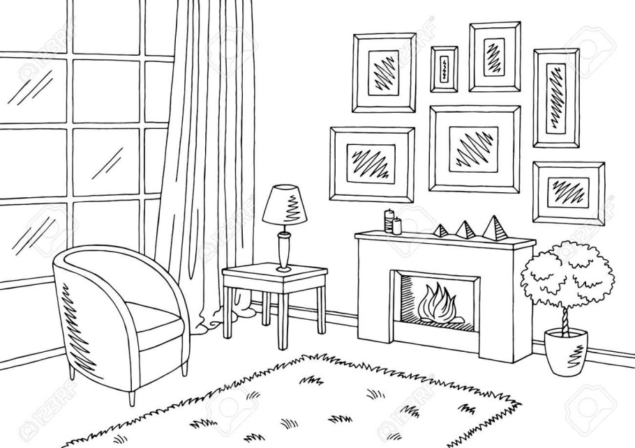 Спальня комната для кукол раскраска