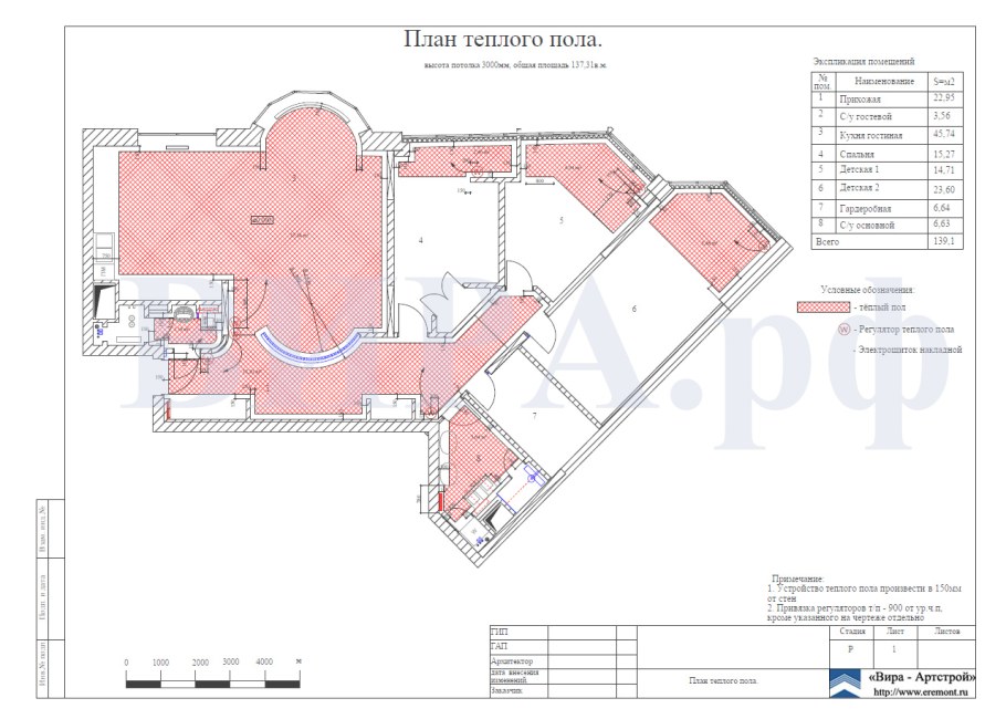 План тёплого пола чертежи