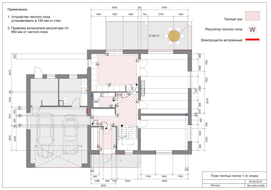 План тёплого пола чертежи