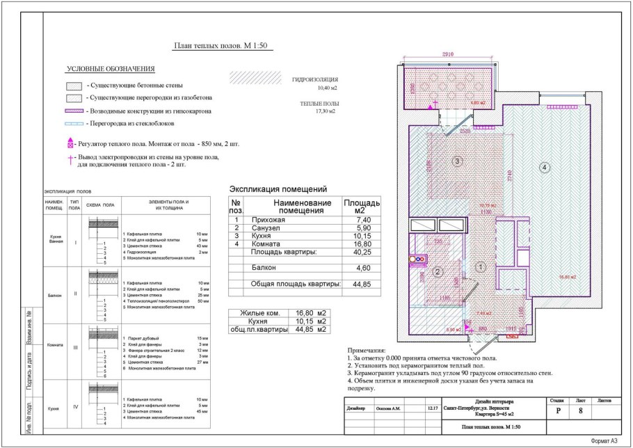 План тёплого пола чертежи
