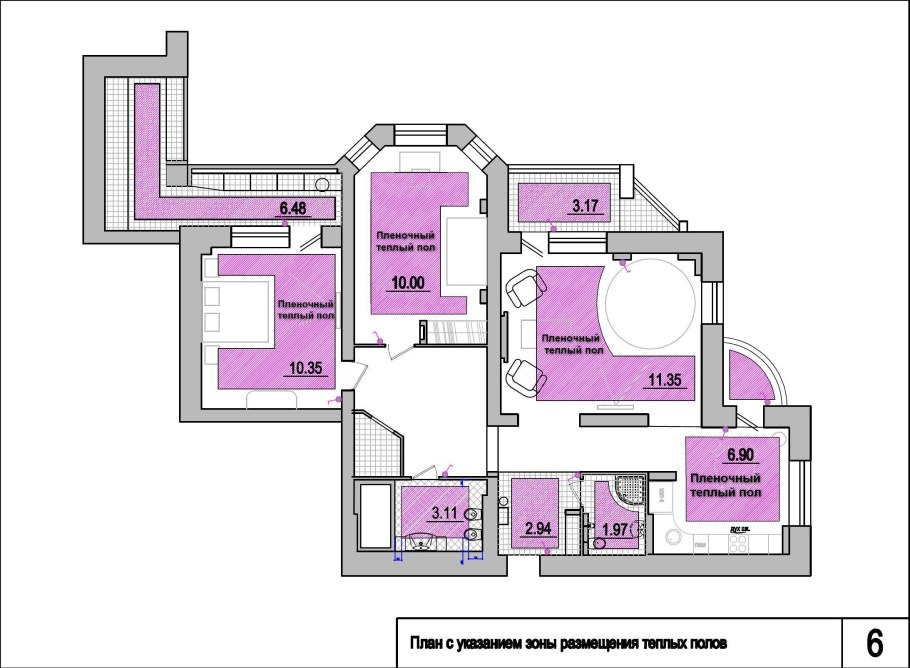 Исполнительная схема теплого пола