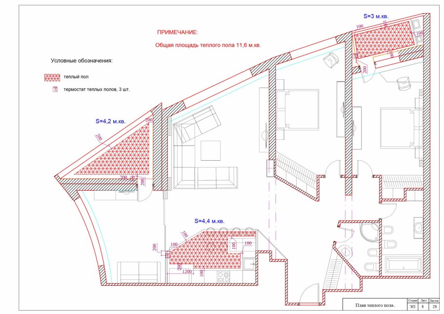 Обозначение регулятора теплого пола на чертежах