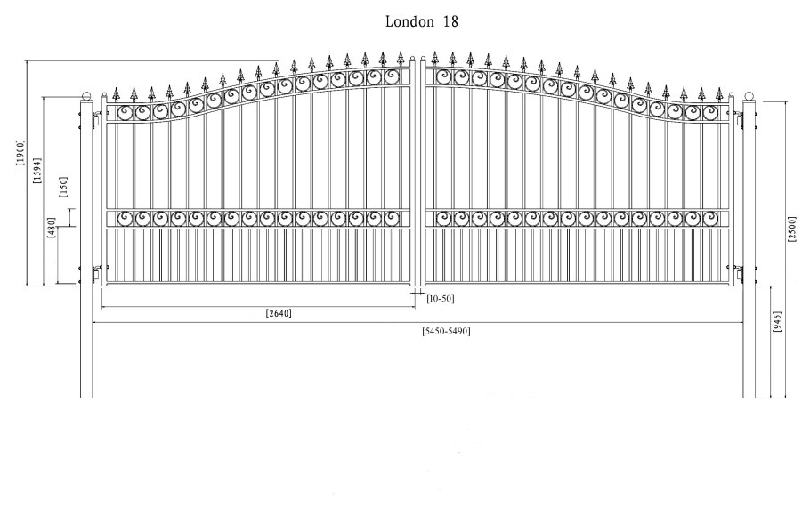 Ворота металлические распашные 4500 техкарта