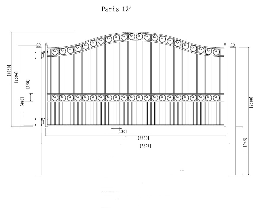Чертеж гаражных ворот 4х3