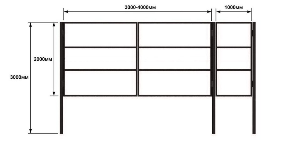 Калитка со сварной сеткой 0,8*1,5 м ral6005