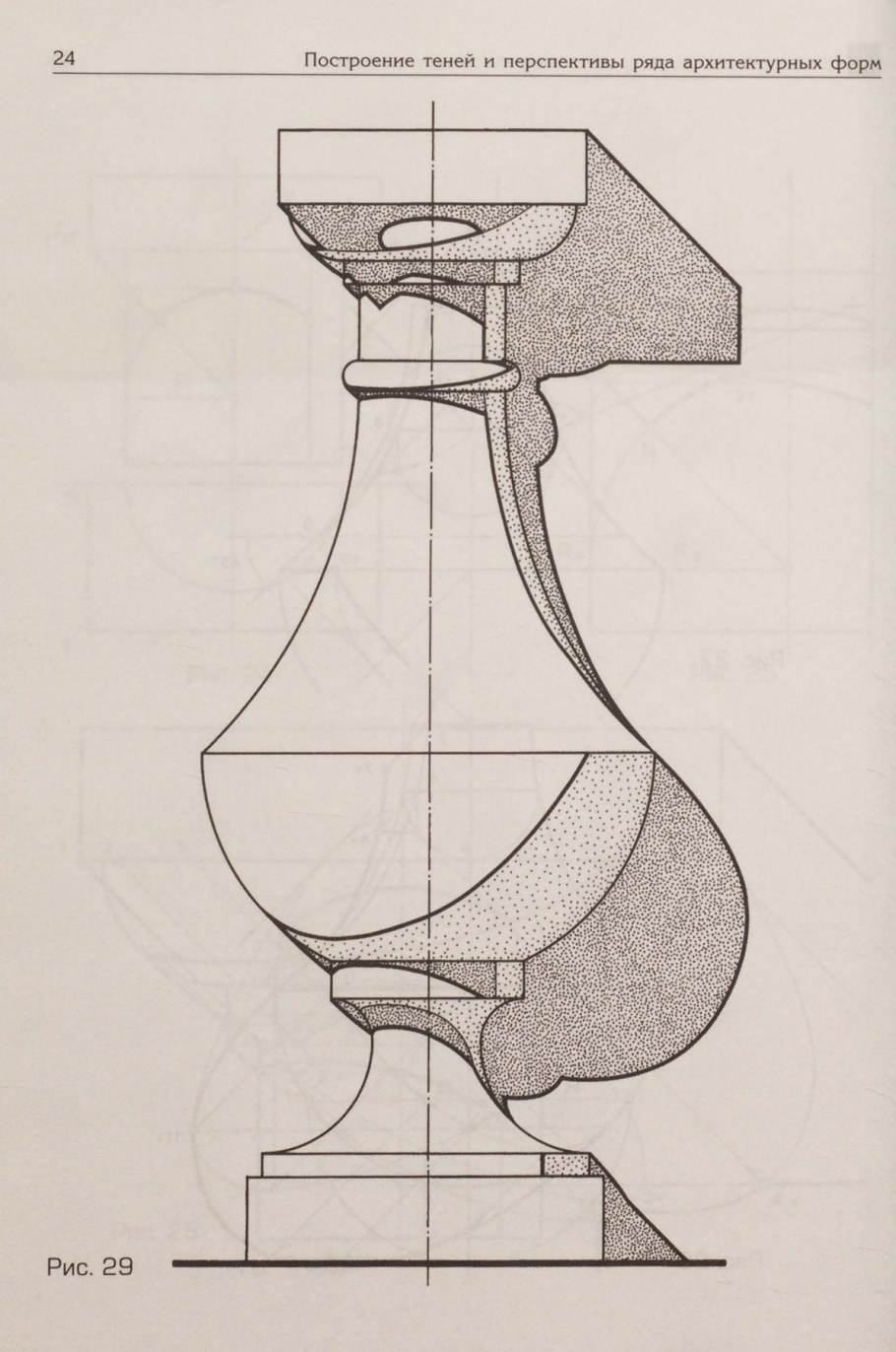 Тени карнизов в ортогональных проекциях