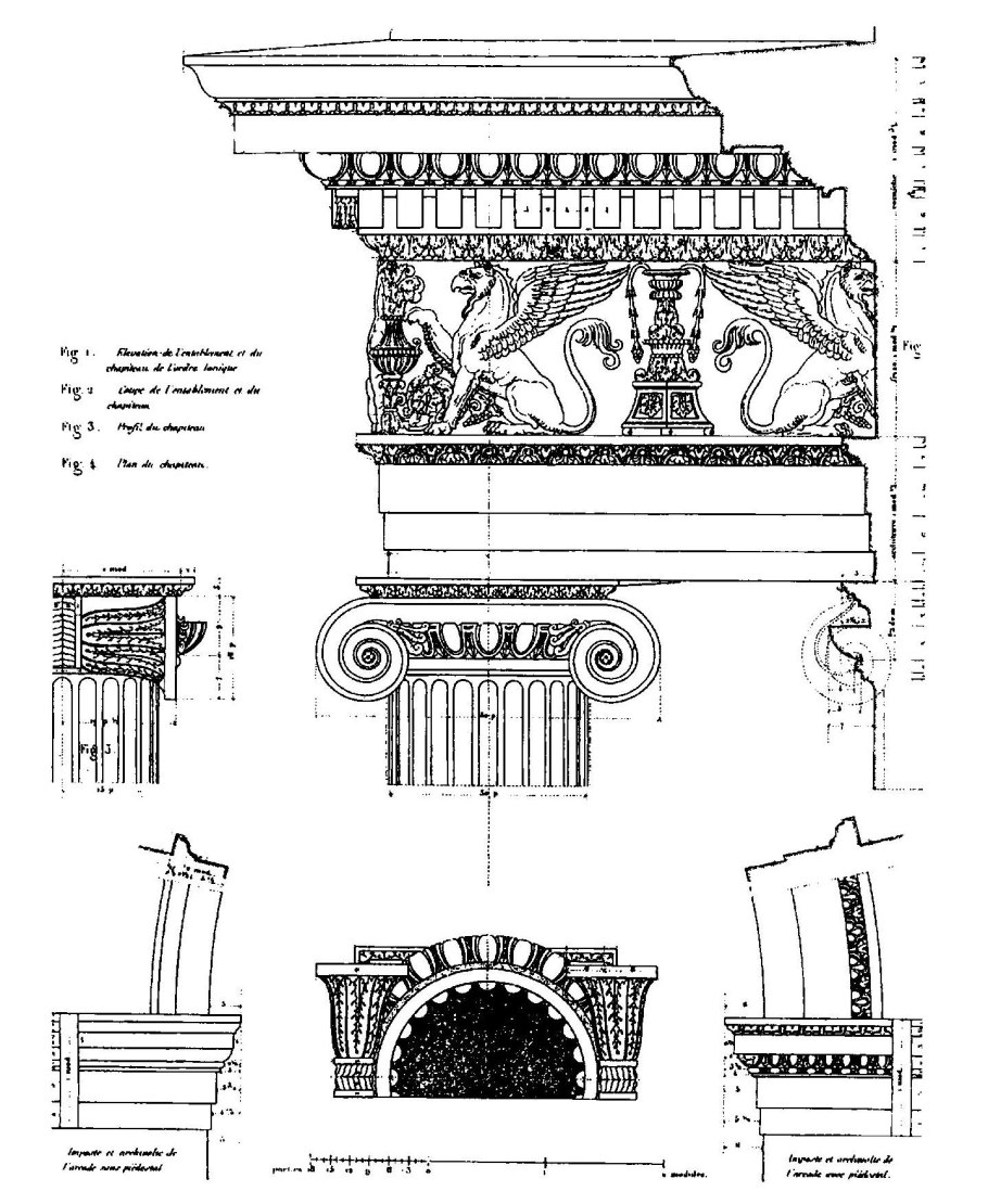 Чертеж архитектурной формы с отверстием