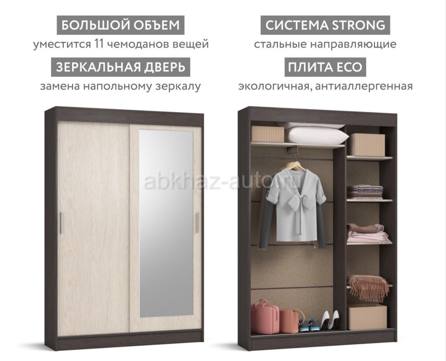 Шкаф купе на белом фоне