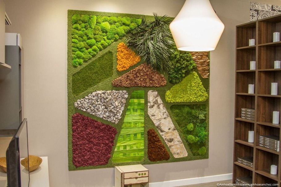 Панно из мха в интерьере