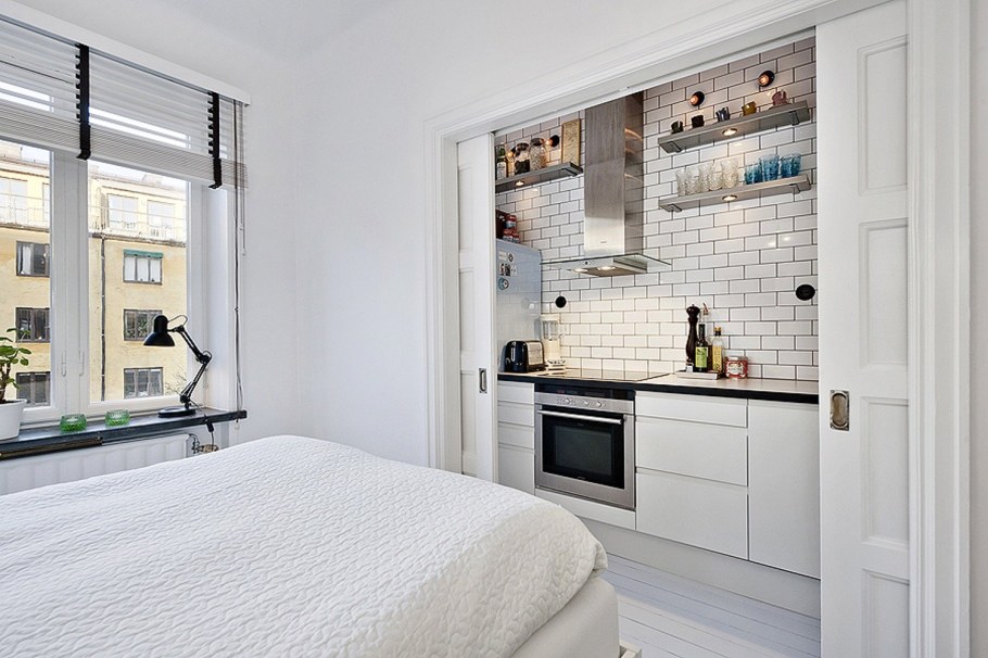 Потайная кухня в квартире студии