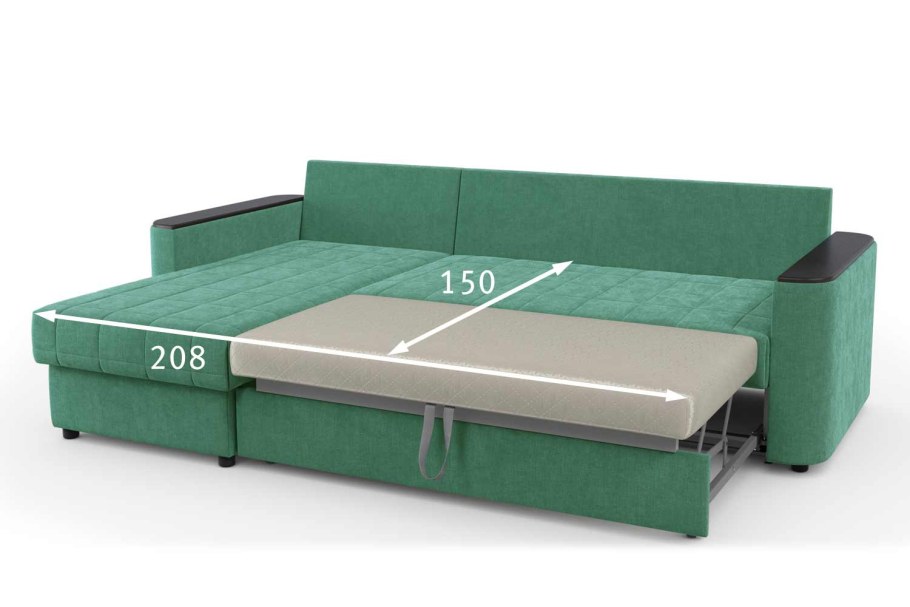 Диван-кровать "Даллас" без подлокотников, вельвет Люкс Париж