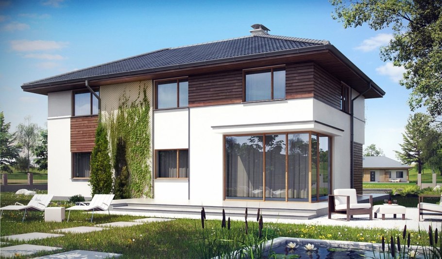 Фасады двухэтажных домов