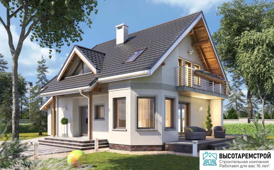 Угловой двухэтажный дом