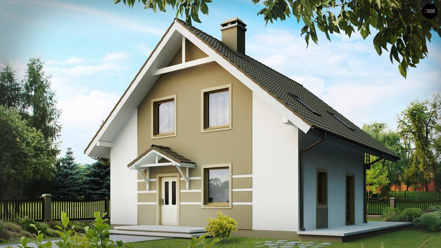 Дом с двускатной крышей