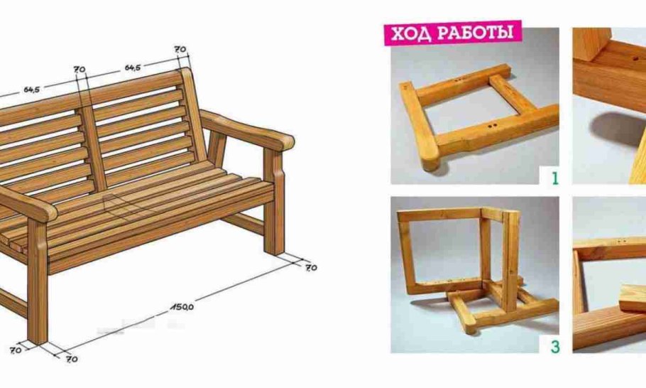 Конструкции садовых скамеек из дерева своими руками