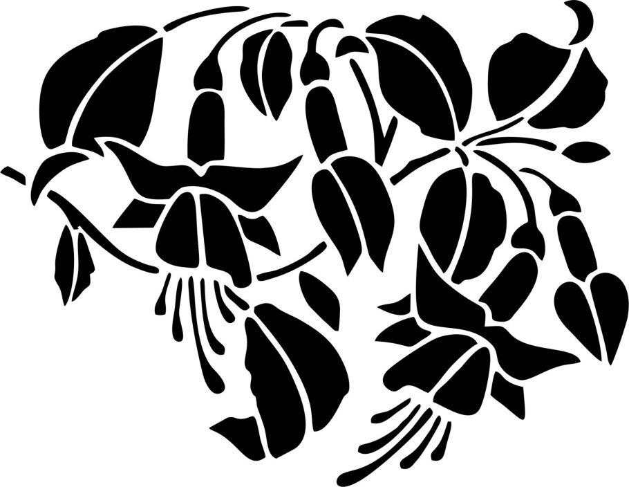 Цветочный трафарет на стену