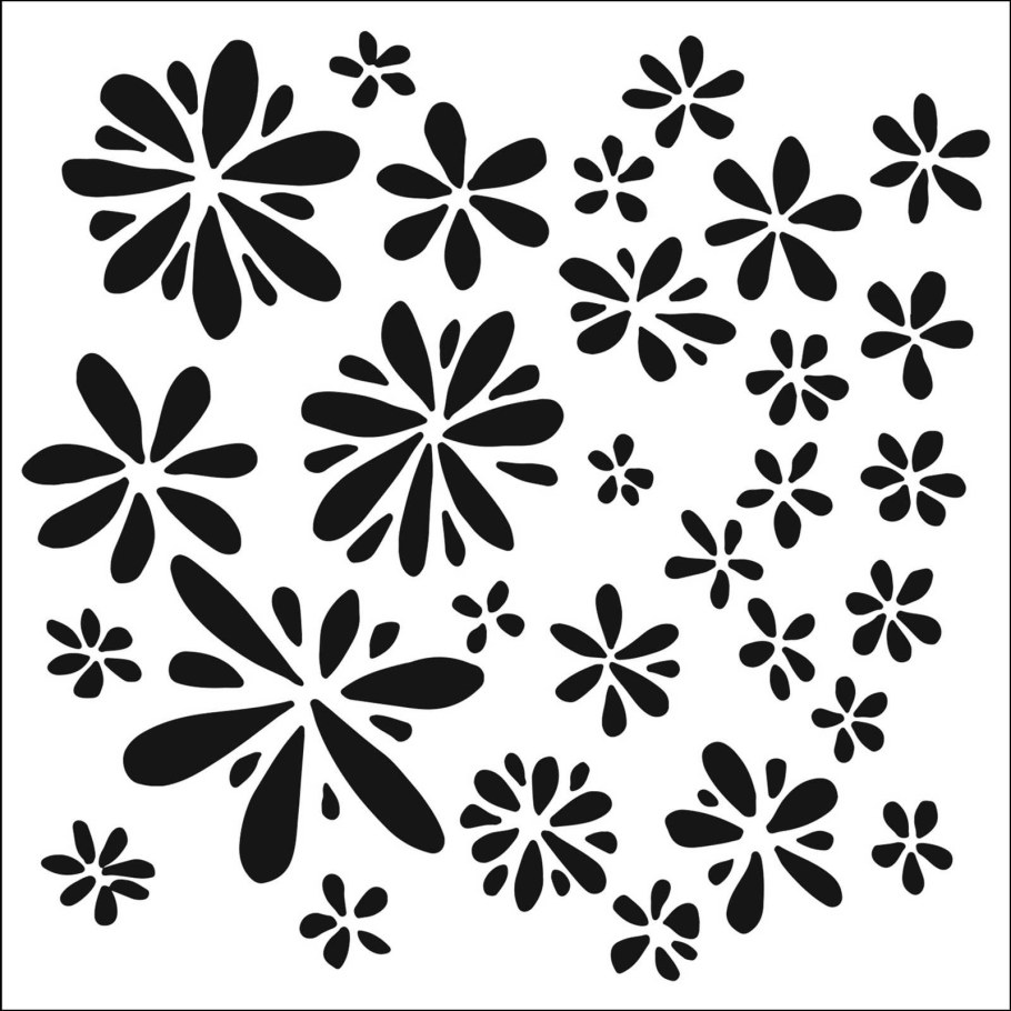 Цветочные трафареты для декора