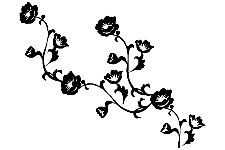 Цветочный трафарет на стену