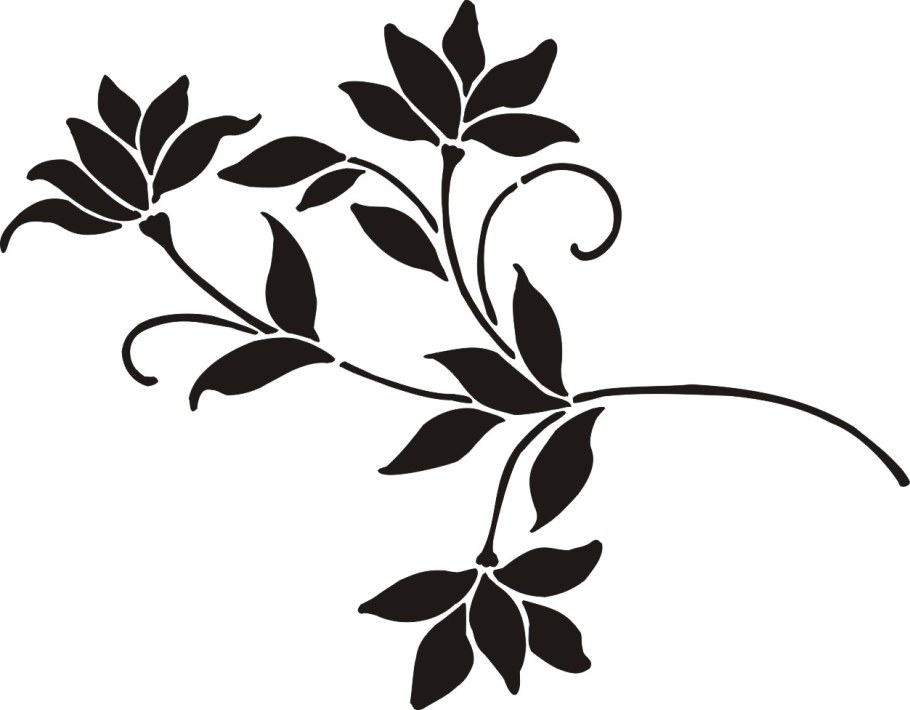 Трафарет крупные цветы